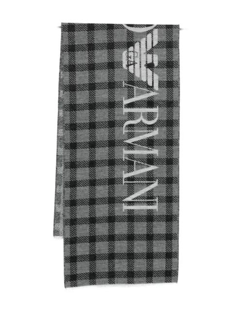 check-pattern logo scarf by EMPORIO ARMANI