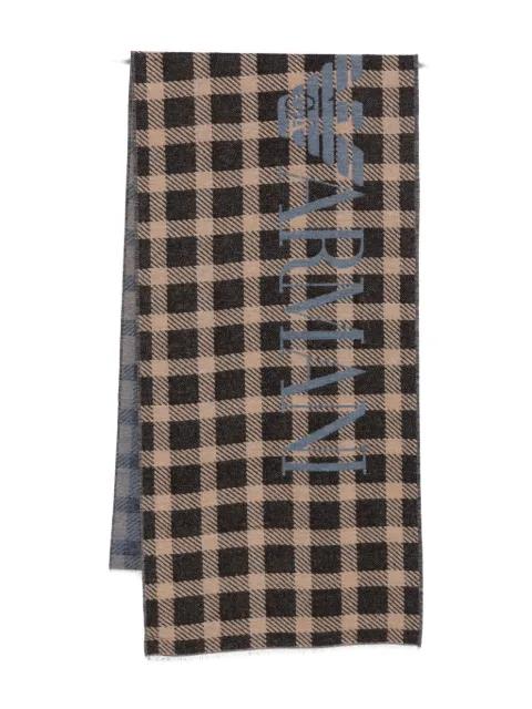 check-pattern logo scarf by EMPORIO ARMANI