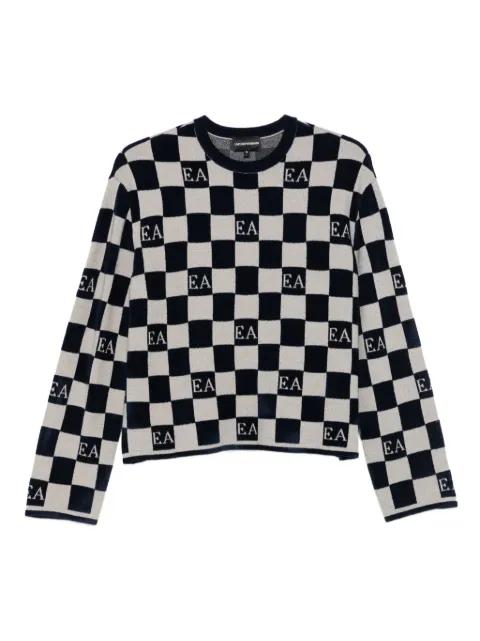 check-pattern logo sweater by EMPORIO ARMANI
