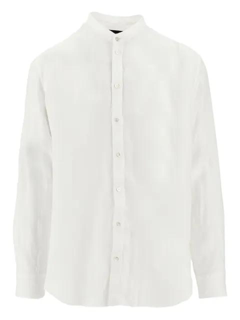 collarless long-sleeve shirt by EMPORIO ARMANI