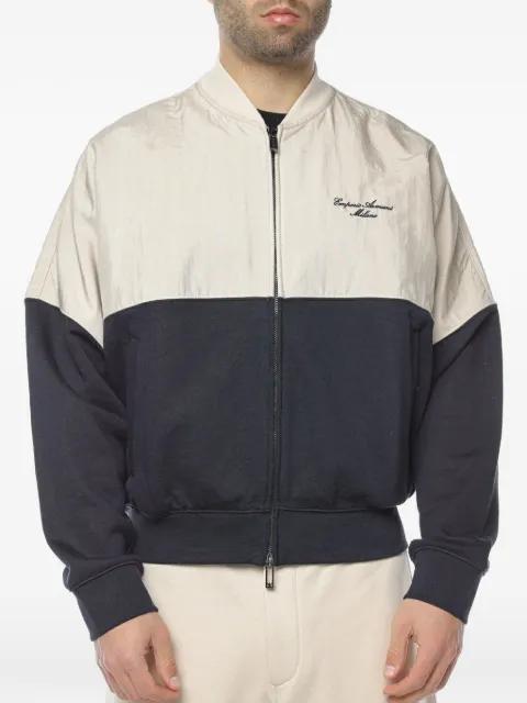 colour-block zip-up bomber jacket by EMPORIO ARMANI