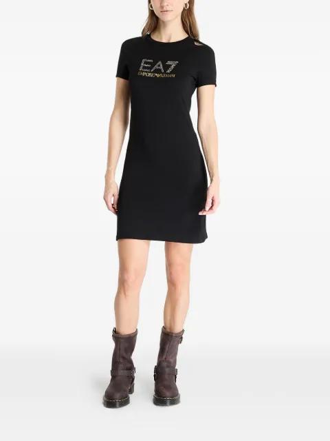 crew neck logo-detail mini dress by EMPORIO ARMANI