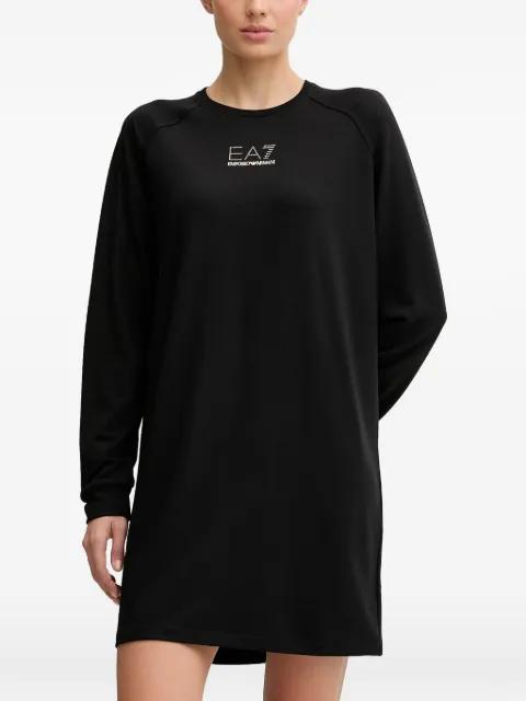 crew-neck long-sleeve logo dress by EMPORIO ARMANI