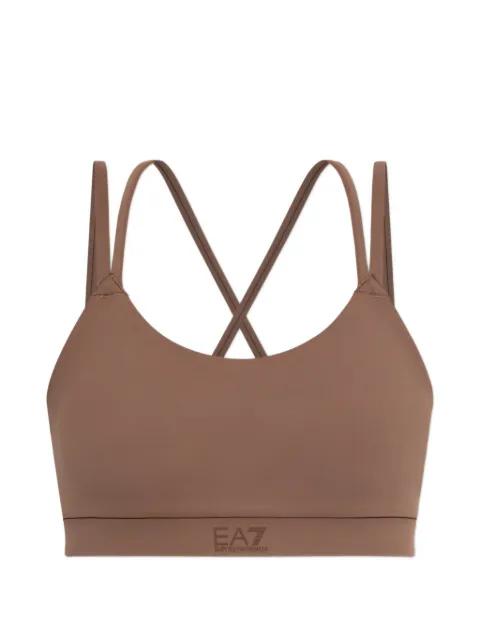 criss-cross back twist-detail sport bra by EMPORIO ARMANI