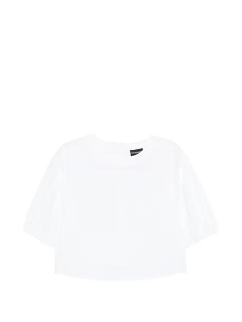 cropped puff-sleeve blouse by EMPORIO ARMANI