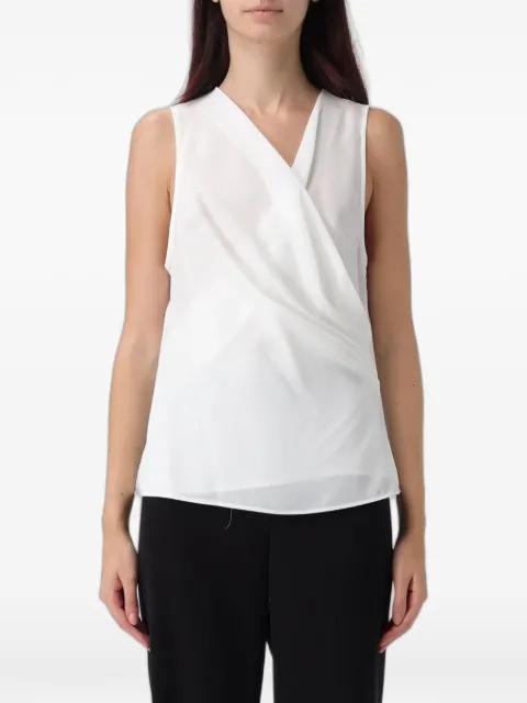 crossover-neck sleeveless blouse by EMPORIO ARMANI