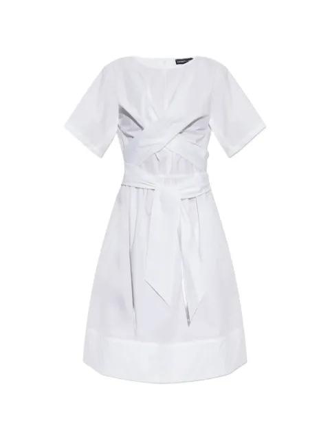 crossover-waist tie-fastening dress by EMPORIO ARMANI