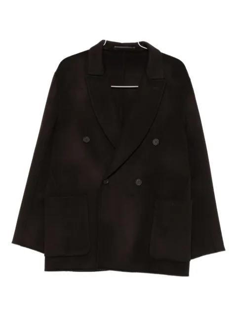 double-breasted patch-pocket peacoat by EMPORIO ARMANI