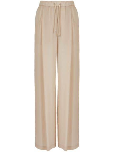 drawstring-detailed straight-leg trousers by EMPORIO ARMANI