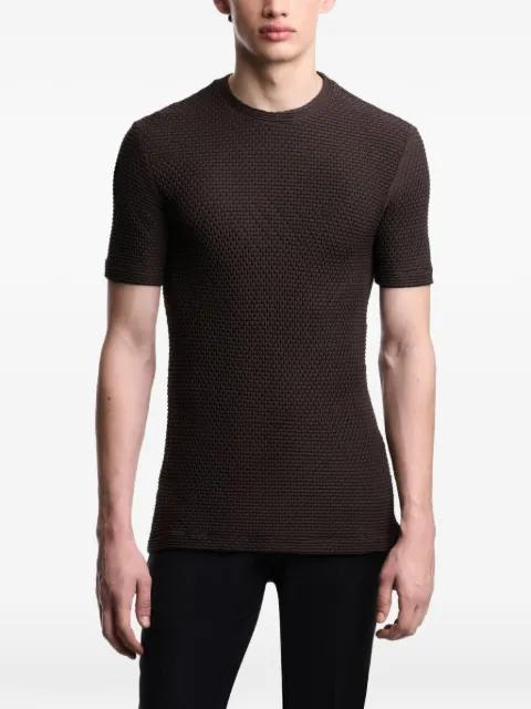 embossed-effect eagle-logo T-shirt by EMPORIO ARMANI