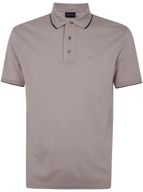 embroidered-logo cotton polo shirt by EMPORIO ARMANI