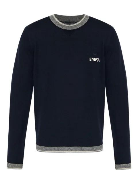embroidered-logo wool sweater by EMPORIO ARMANI