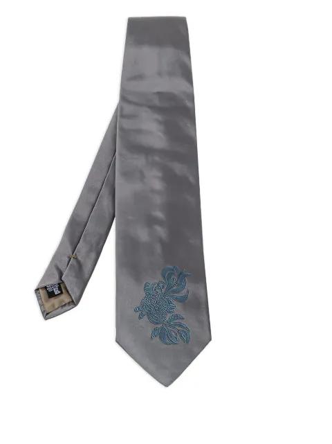 embroidered silk tie by EMPORIO ARMANI