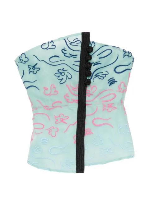 embroidered strapless top by EMPORIO ARMANI