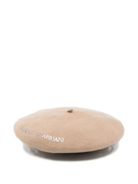 embroidered wool beret by EMPORIO ARMANI
