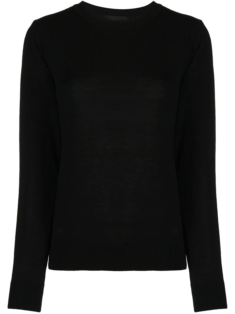 fine knit round neck jumper by EMPORIO ARMANI