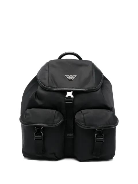 flap buckle backpack by EMPORIO ARMANI