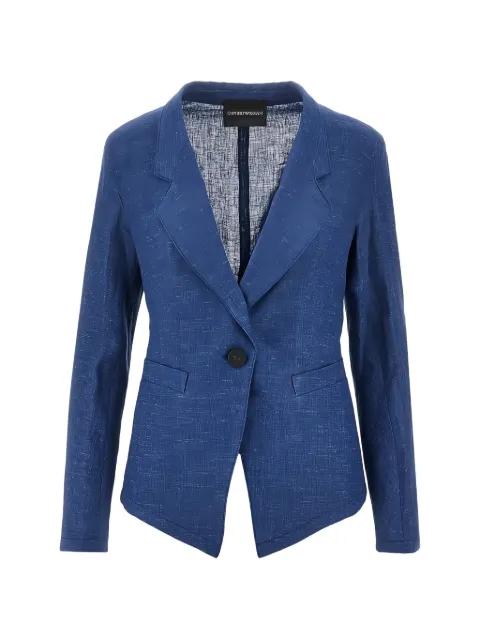 flap-pocket single-breasted blazer by EMPORIO ARMANI