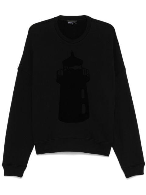 flocked-motif sweatshirt by EMPORIO ARMANI