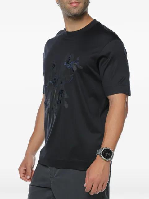 floral-embroidered T-shirt by EMPORIO ARMANI