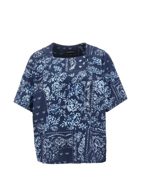 floral-patchwork cotton blouse by EMPORIO ARMANI