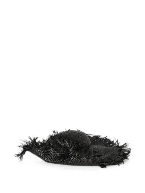 frayed-edge woven-raffia hat by EMPORIO ARMANI