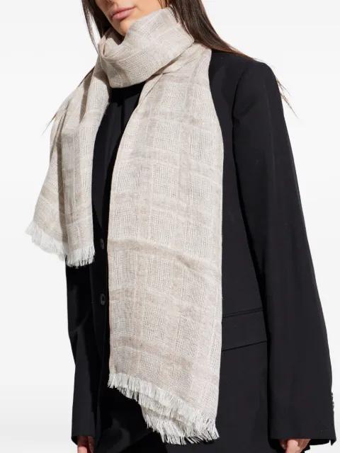 fringed checked scarf by EMPORIO ARMANI