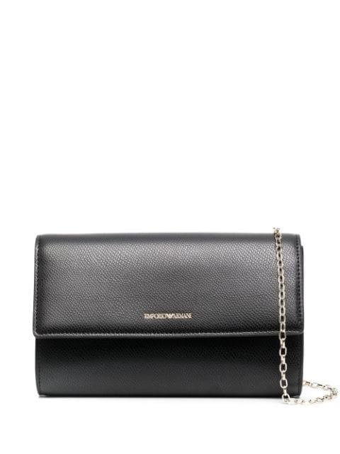 grained faux-leather chain-link wallet by EMPORIO ARMANI