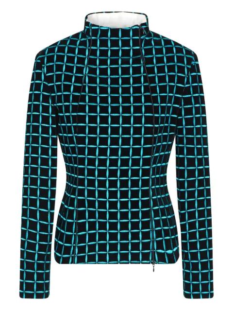 grid-pattern fitted jacket by EMPORIO ARMANI