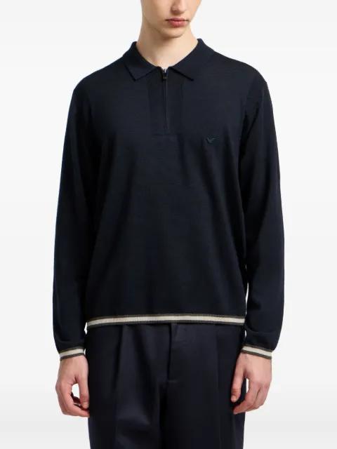 half-zip wool polo shirt by EMPORIO ARMANI