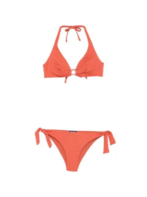 halterneck crinkled bikini by EMPORIO ARMANI