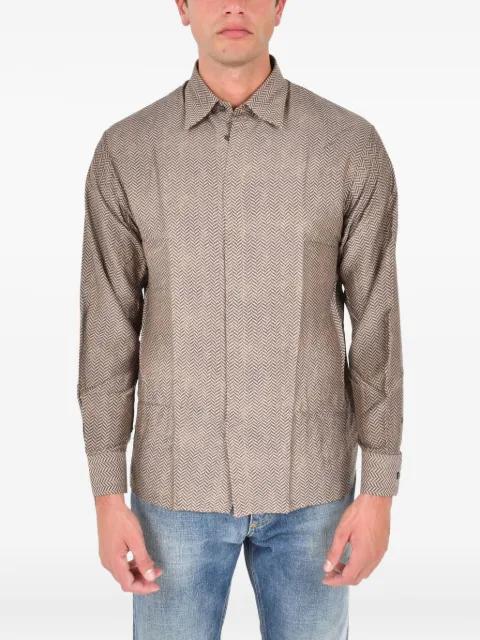 herringbone-pattern shirt by EMPORIO ARMANI