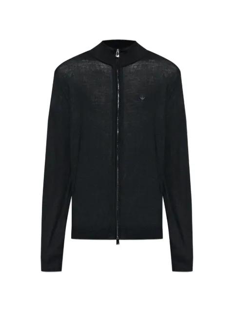 high-neck zipped cardigan by EMPORIO ARMANI