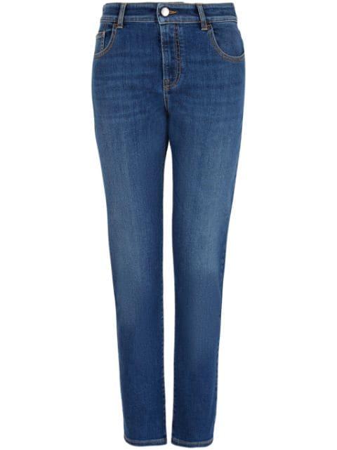 high-rise slim-cut jeans by EMPORIO ARMANI