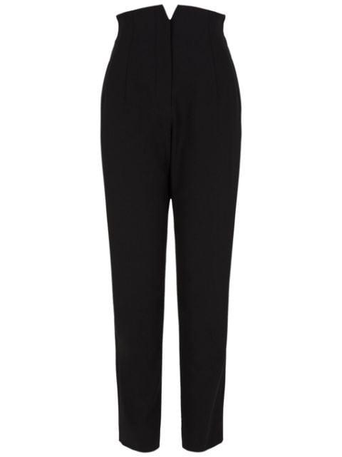 high-waist virgin wool trousers by EMPORIO ARMANI