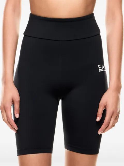 high-waisted logo shorts by EMPORIO ARMANI