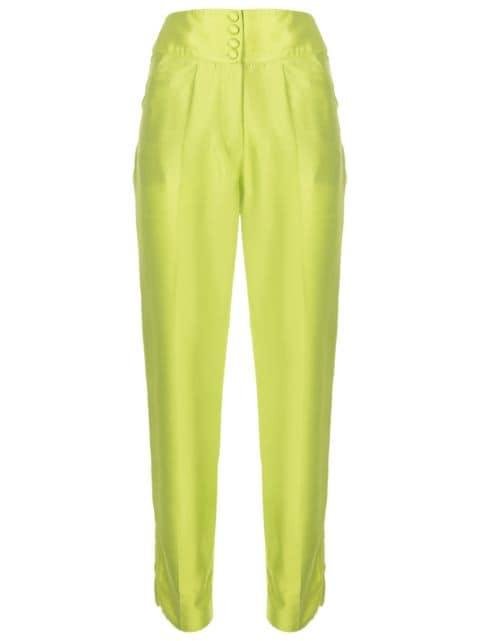 high-waisted shantung-silk trousers by EMPORIO ARMANI