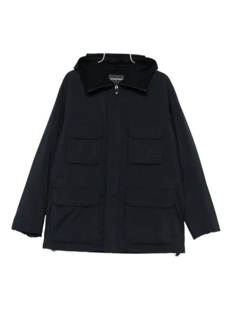 hoodied multi-pocket coat by EMPORIO ARMANI