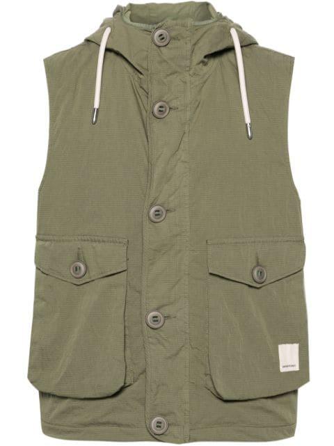 hoodied ripstop gilet by EMPORIO ARMANI