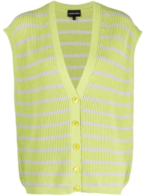 horizontal-stripe print knitted top by EMPORIO ARMANI