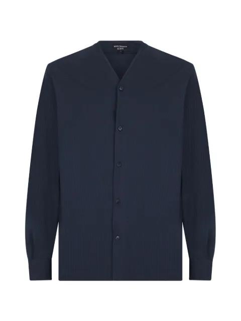 icon buttoned v-neck shirt by EMPORIO ARMANI