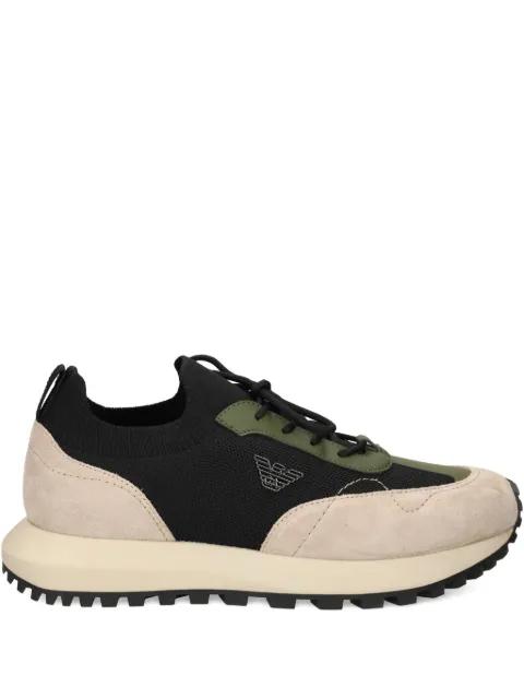 knitted suede sneakers by EMPORIO ARMANI