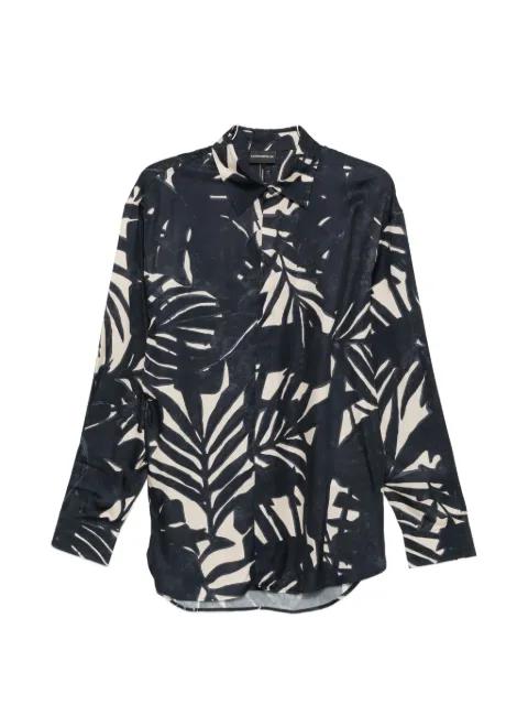 leaf-print long-sleeve shirt by EMPORIO ARMANI