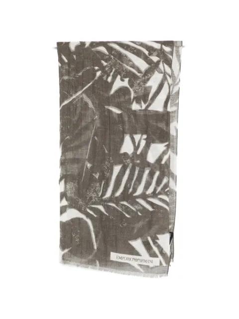 leafy-print scarf by EMPORIO ARMANI