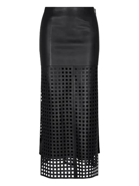 leather grid-pattern skirt by EMPORIO ARMANI