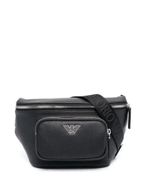 leather logo-plaque bag by EMPORIO ARMANI