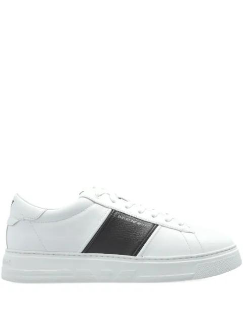 leather panelled sneakers by EMPORIO ARMANI