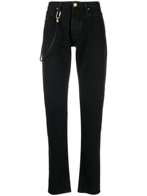 leather-strap straight-leg jeans by EMPORIO ARMANI