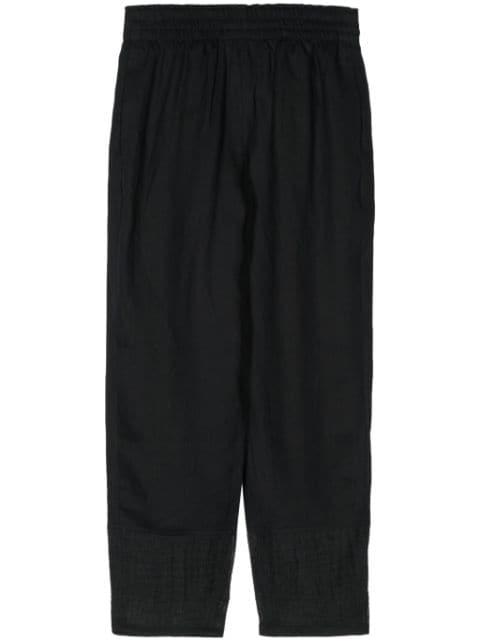 linen tapered-leg trousers by EMPORIO ARMANI