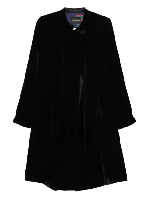 liquid-velvet buttoned coat by EMPORIO ARMANI